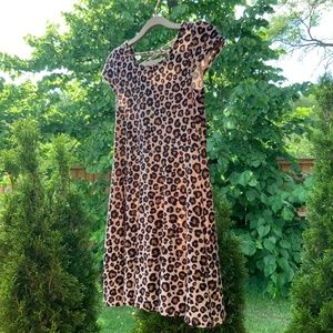 Girls Leopard skater dress